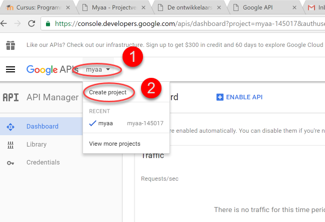 Google Developer Console - Create more projects